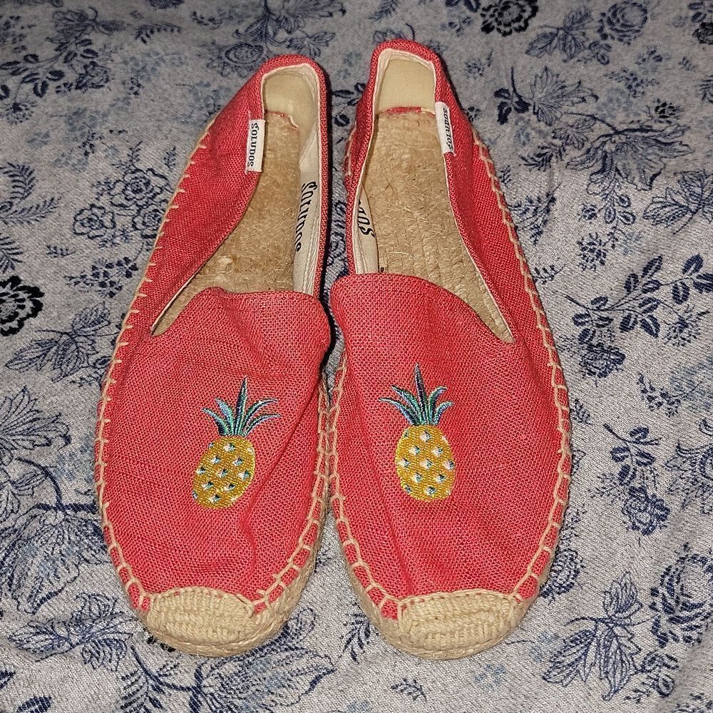Soludos Smoking Pineapple Slip On Espadrille Shoes Size 6